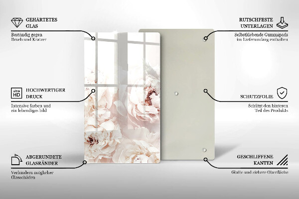 Glasskärbräda Pastellpioner