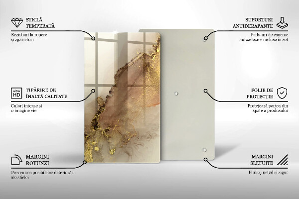 Glasskärbräda Abstraktion guld