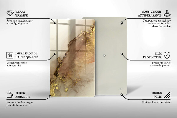Glasskärbräda Abstraktion guld
