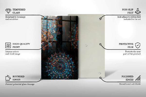 Glasskärbräda Boho vintage hjul