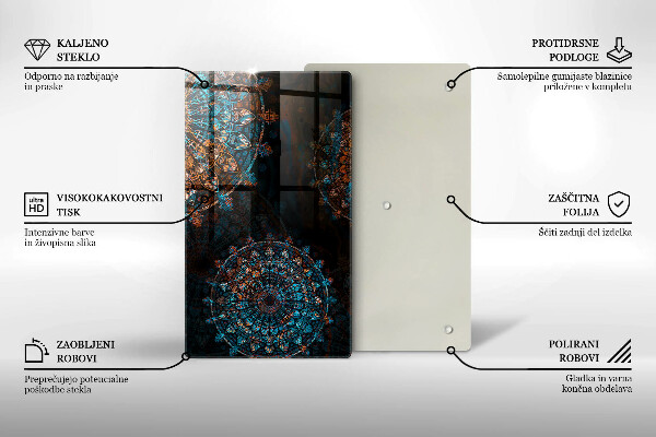 Glasskärbräda Boho vintage hjul