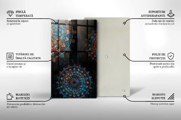 Glasskärbräda Boho vintage hjul