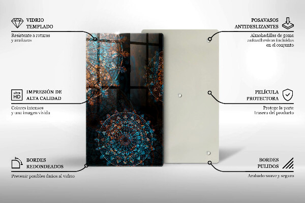 Glasskärbräda Boho vintage hjul