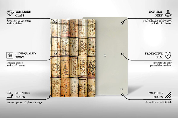 Glasskärbräda Gamla vinkorkar