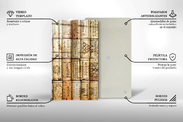Glasskärbräda Gamla vinkorkar