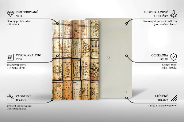 Glasskärbräda Gamla vinkorkar