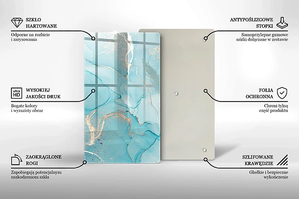 Glasskärbräda med abstrakt stenmotiv