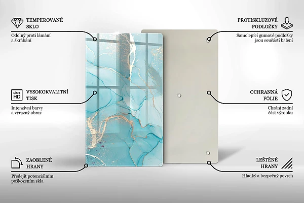 Glasskärbräda med abstrakt stenmotiv