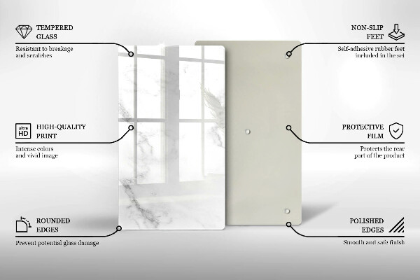 Glasskärbräda i modern marmordesign