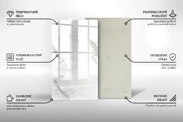 Glasskärbräda i modern marmordesign
