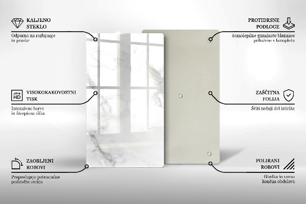 Glasskärbräda i modern marmordesign