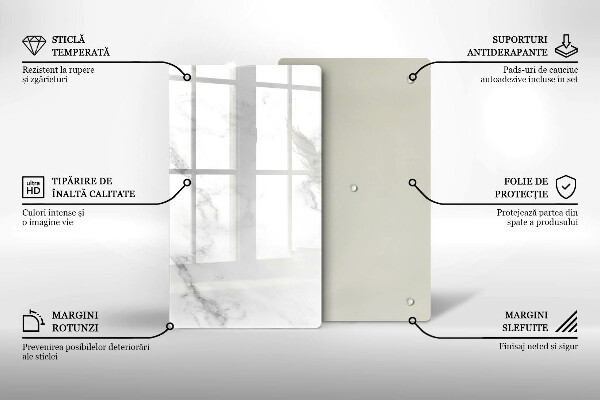 Glasskärbräda i modern marmordesign