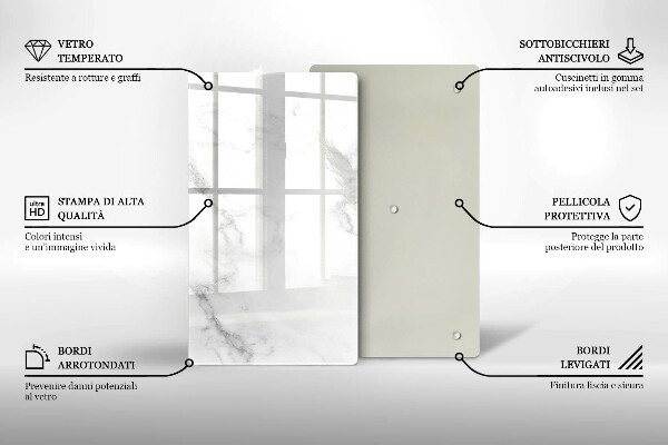 Glasskärbräda i modern marmordesign