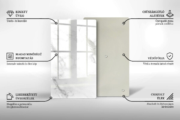 Glasskärbräda i modern marmordesign