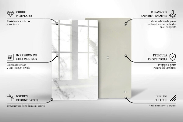 Glasskärbräda i modern marmordesign