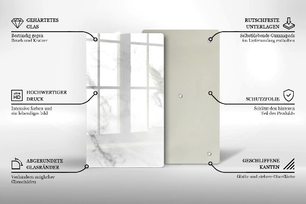 Glasskärbräda i modern marmordesign