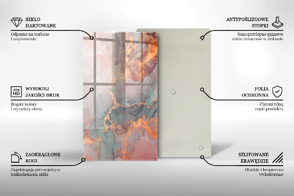 Glasskärbräda Marmor med guld