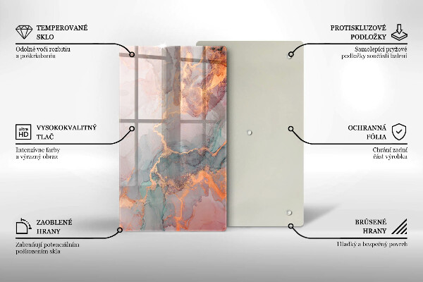 Glasskärbräda Marmor med guld