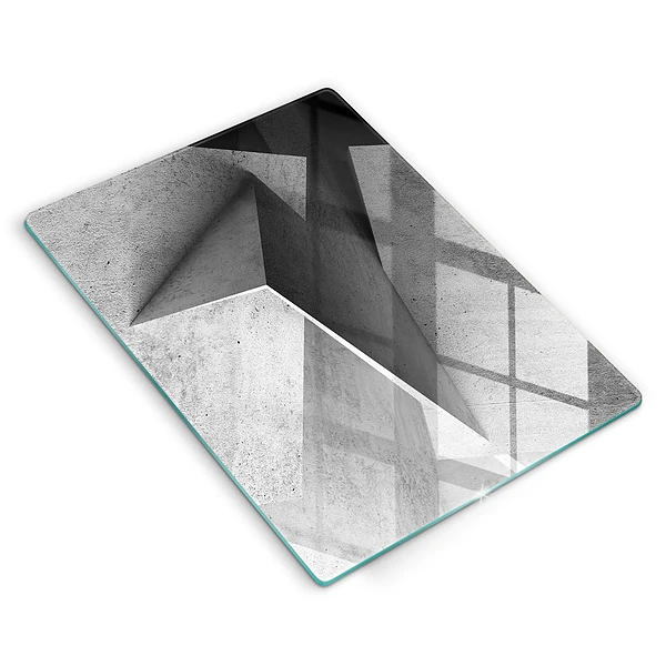 Glasskärbräda med abstrakt konkrettycke