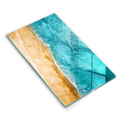 Glasskärbräda med motiv av strand och hav