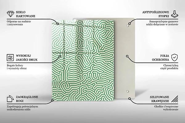 Skärbräda i glas med naturmotiv av bambu