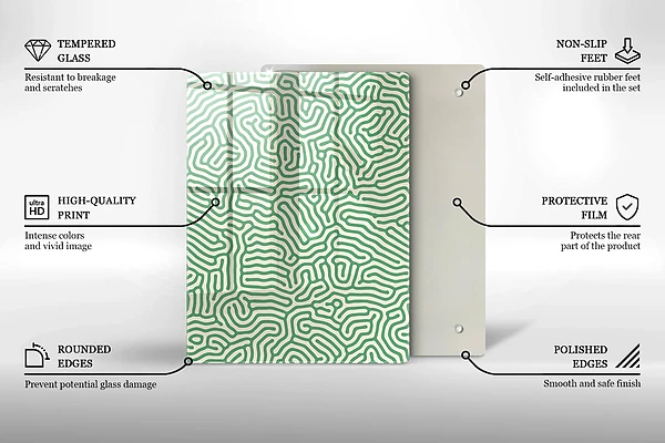 Skärbräda i glas med naturmotiv av bambu