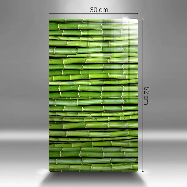 Skärbräda i glas med naturmotiv av bambu