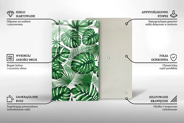 Glasskärbräda med Monstera-motiv