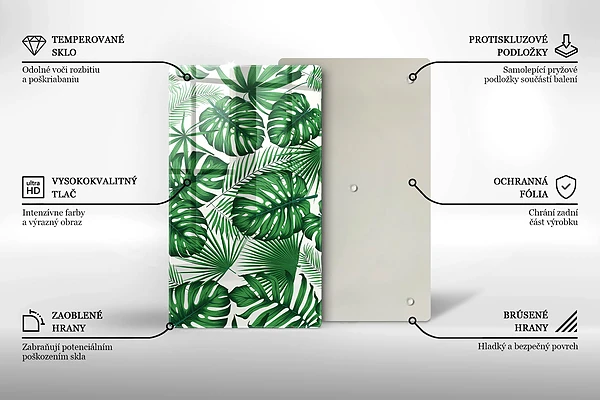 Glasskärbräda med Monstera-motiv