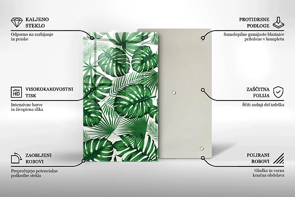 Glasskärbräda med Monstera-motiv