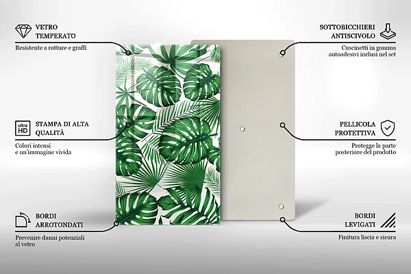 Glasskärbräda med Monstera-motiv
