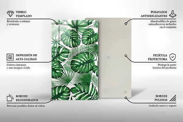 Glasskärbräda med Monstera-motiv