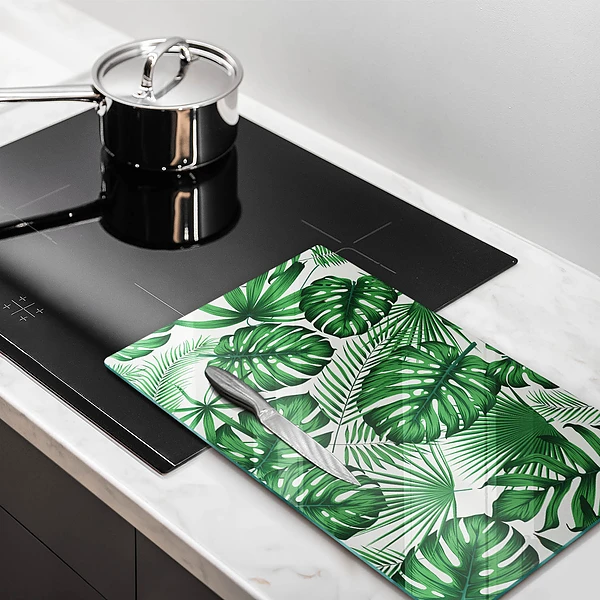 Glasskärbräda med Monstera-motiv