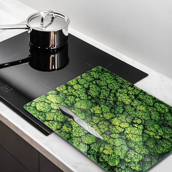 Glasskärbräda med motiv av mossa i naturen
