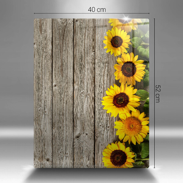 Glasskärbräda Solrosor på brädor