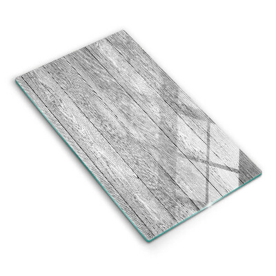Glasskärbräda med motiv av gamla träbrädor