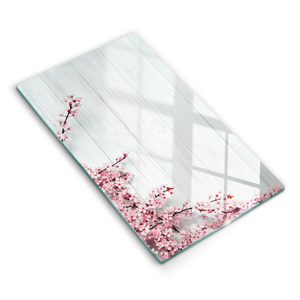 Glasskärbräda med blommotiv