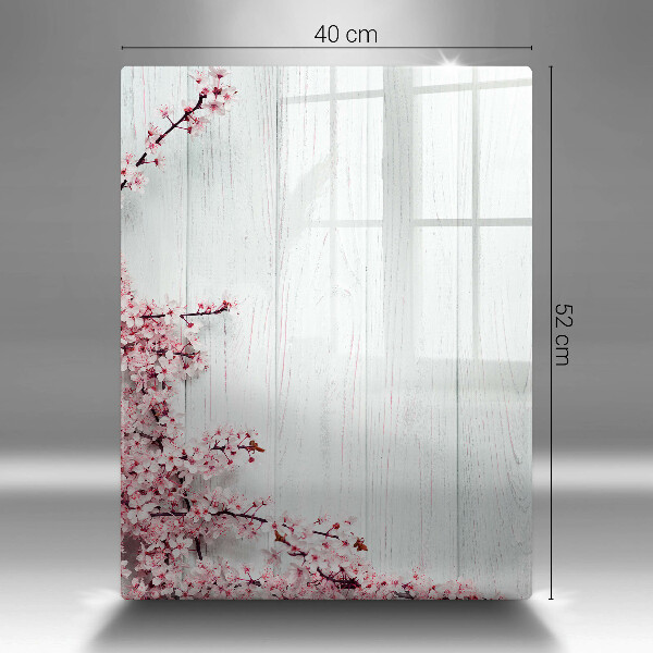 Glasskärbräda med blommotiv