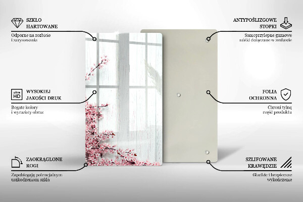 Glasskärbräda med blommotiv
