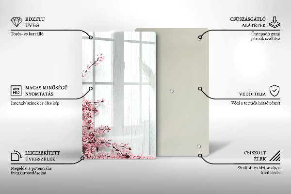 Glasskärbräda med blommotiv