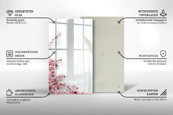 Glasskärbräda med blommotiv