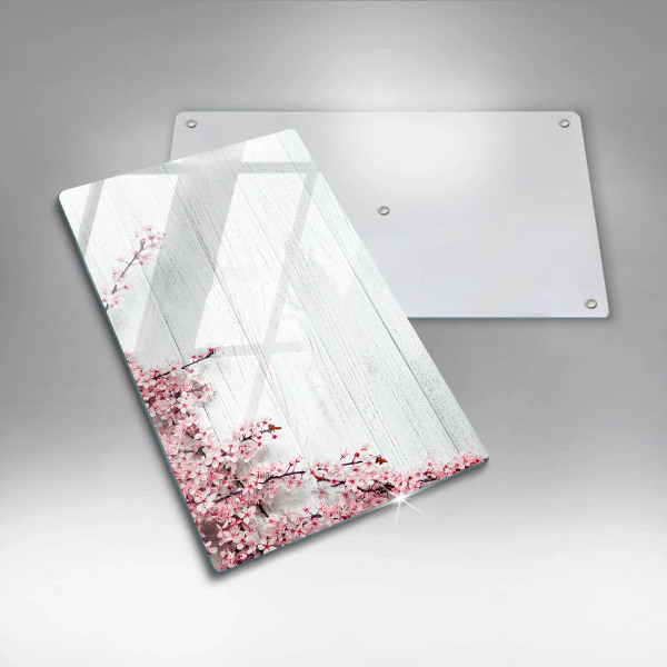 Glasskärbräda med blommotiv