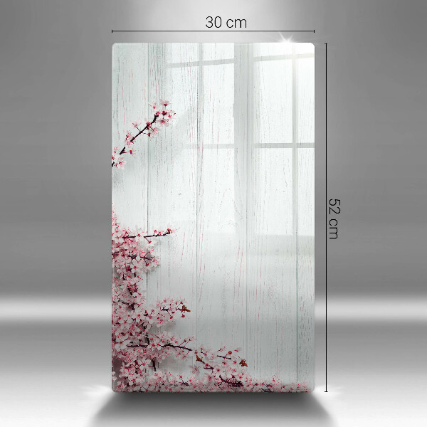 Glasskärbräda med blommotiv