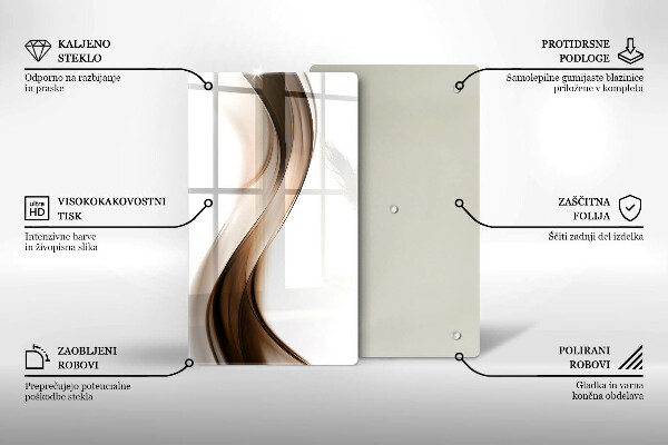 Glasskärbräda Abstrakta bruna linjer