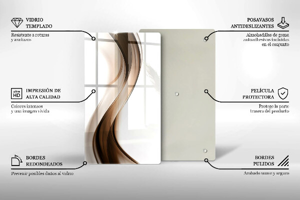 Glasskärbräda Abstrakta bruna linjer