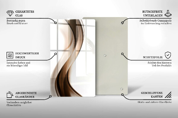 Glasskärbräda Abstrakta bruna linjer