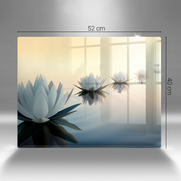 Skärbräda i härdat glas Näckrosblommor