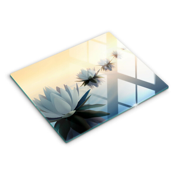 Skärbräda i härdat glas Näckrosblommor