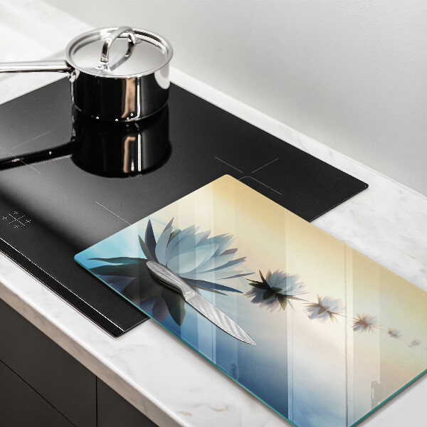 Skärbräda i härdat glas Näckrosblommor