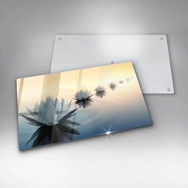 Skärbräda i härdat glas Näckrosblommor